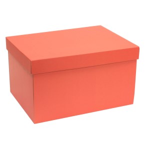 Dárková krabice s víkem 350x250x200/40 mm, korálová