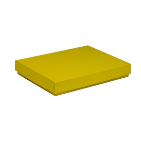 Dárková krabice s víkem 350x250x50/40 mm, žlutá