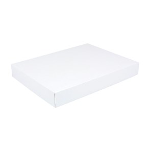 Dárková krabice s víkem 380x285x50/50 mm, bílo/bílá
