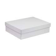 Dárková krabice s víkem 400x300x100/40 mm, bílá
