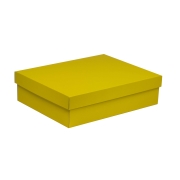 Dárková krabice s víkem 400x300x100/40 mm, žlutá