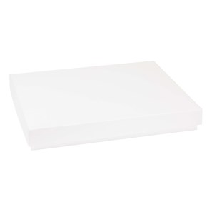 Dárková krabice s víkem 400x300x50/40 mm, bílá