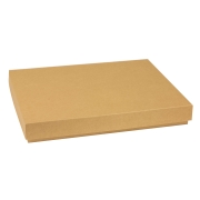 Dárková krabice s víkem 400x300x50/40 mm, hnědá - kraftová