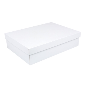 Dárková krabice s víkem 405x290x100/35 mm, bílo/bílá
