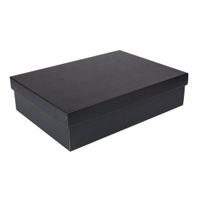 Dárková krabice s víkem 405x290x100/35 mm, černo-šedá matná