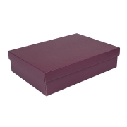 Dárková krabice s víkem 405x290x100/35 mm, vínová matná Dárková krabice s víkem 405x290x100/35 mm, vínová matná