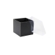 Dárková krabička s průhledným víkem 100x100x100/35 mm, černo šedá matná