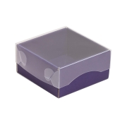 Dárková krabička s průhledným víkem 100x100x50/35 mm, fialová