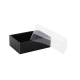 Dárková krabička s průhledným víkem 150x100x50/35 mm, černo šedá matná