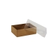 Dárková krabička s průhledným víkem 150x100x50/35 mm, hnědá - kraftová
