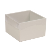 Dárková krabička s průhledným víkem 150x150x100/35 mm, šedá
