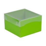 Dárková krabička s průhledným víkem 150x150x100/35 mm, zelená