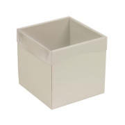 Dárková krabička s průhledným víkem 150x150x150/35 mm, šedá