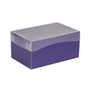 Dárková krabička s průhledným víkem 200x125x100/35 mm, fialová