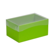 Dárková krabička s průhledným víkem 200x125x100/35 mm, zelená