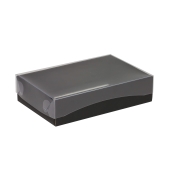 Dárková krabička s průhledným víkem 200x125x50/35 mm, černá