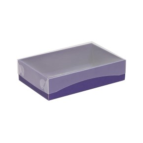 Dárková krabička s průhledným víkem 200x125x50/35 mm, fialová