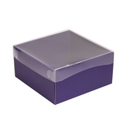 Dárková krabička s průhledným víkem 200x200x100/35 mm, fialová