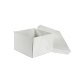 Dárková krabička s průhledným víkem 200x200x140/35 mm, bílá mírný lesk