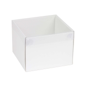 Dárková krabička s průhledným víkem 200x200x150/35 mm, bílá