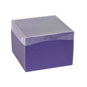 Dárková krabička s průhledným víkem 200x200x150/35 mm, fialová