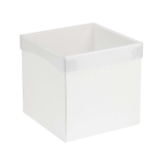 Dárková krabička s průhledným víkem 200x200x200/35 mm, bílá