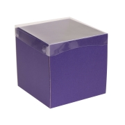 Dárková krabička s průhledným víkem 200x200x200/35 mm, fialová