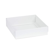 Dárková krabička s průhledným víkem 200x200x50/35 mm, bílá