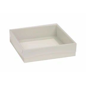 Dárková krabička s průhledným víkem 200x200x50/35 mm, šedá