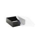 Dárková krabička s průhledným víkem 200x200x70/35 mm, černo šedá matná