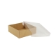 Dárková krabička s průhledným víkem 200x200x70/35 mm, hnědá - kraftová