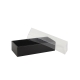 Dárková krabička s průhledným víkem 250x100x60/35 mm, černo šedá matná