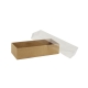 Dárková krabička s průhledným víkem 250x100x60/35 mm, hnědá - kraftová