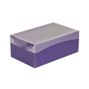 Dárková krabička s průhledným víkem 250x150x100/35 mm, fialová