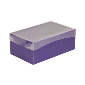 Dárková krabička s průhledným víkem 250x150x100/35 mm, fialová