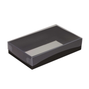 Dárková krabička s průhledným víkem 250x150x50/35 mm, černá