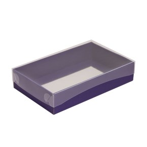 Dárková krabička s průhledným víkem 250x150x50/35 mm, fialová
