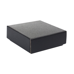 Dárková krabička s víkem 100x100x35 mm, černo šedá matná