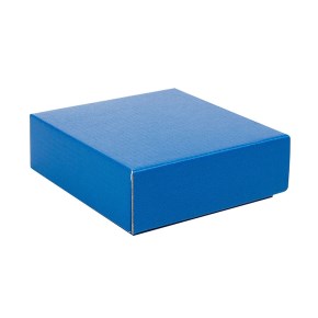 Dárková krabička s víkem 100x100x35 mm, modrá matná