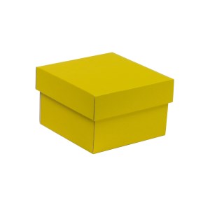 Dárková krabička s víkem 150x150x100/40 mm, žlutá