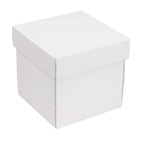 Dárková krabička s víkem 150x150x150/40 mm, bílá