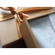 Dárková krabička s víkem 150x150x150/40 mm, hnědá - kraftová