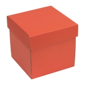 Dárková krabička s víkem 150x150x150/40 mm, korálová