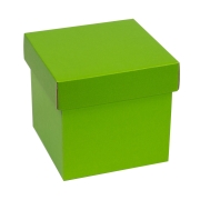 Dárková krabička s víkem 150x150x150/40 mm, zelená