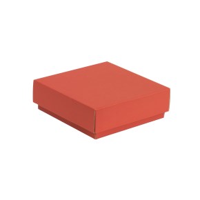 Dárková krabička s víkem 150x150x50/40 mm, korálová