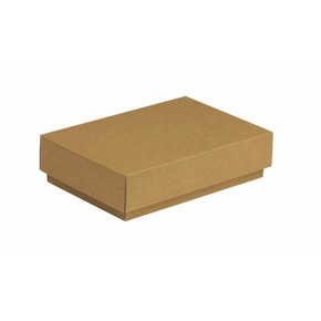 Dárková krabička s víkem 200x125x50/40 mm, hnědá - kraftová