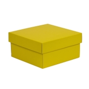 Dárková krabička s víkem 200x200x100/40 mm, žlutá