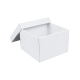 Dárková krabička s víkem 200x200x140/35 mm, bílá mírný lesk