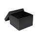 Dárková krabička s víkem 200x200x140/35 mm, černo šedá matná