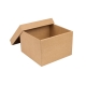 Dárková krabička s víkem 200x200x140/35 mm, hnědá kraftová
